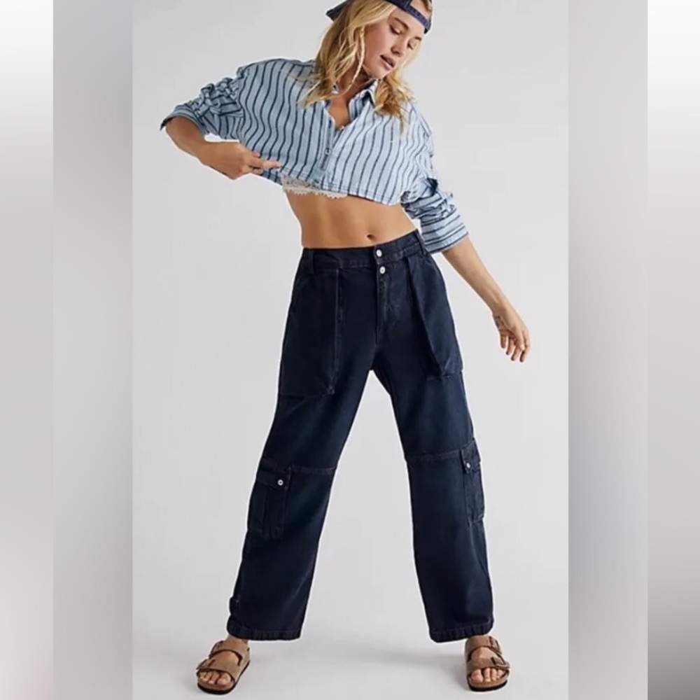 Free People Marx Slouch Cargo Jeans
